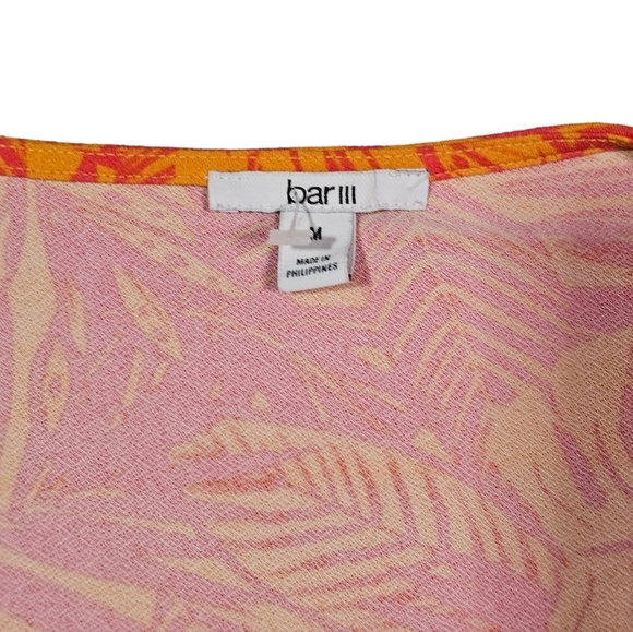 Bar III Orange Front Twist Long Sleeve Crop Top Size Medium - Picture 2 of 4